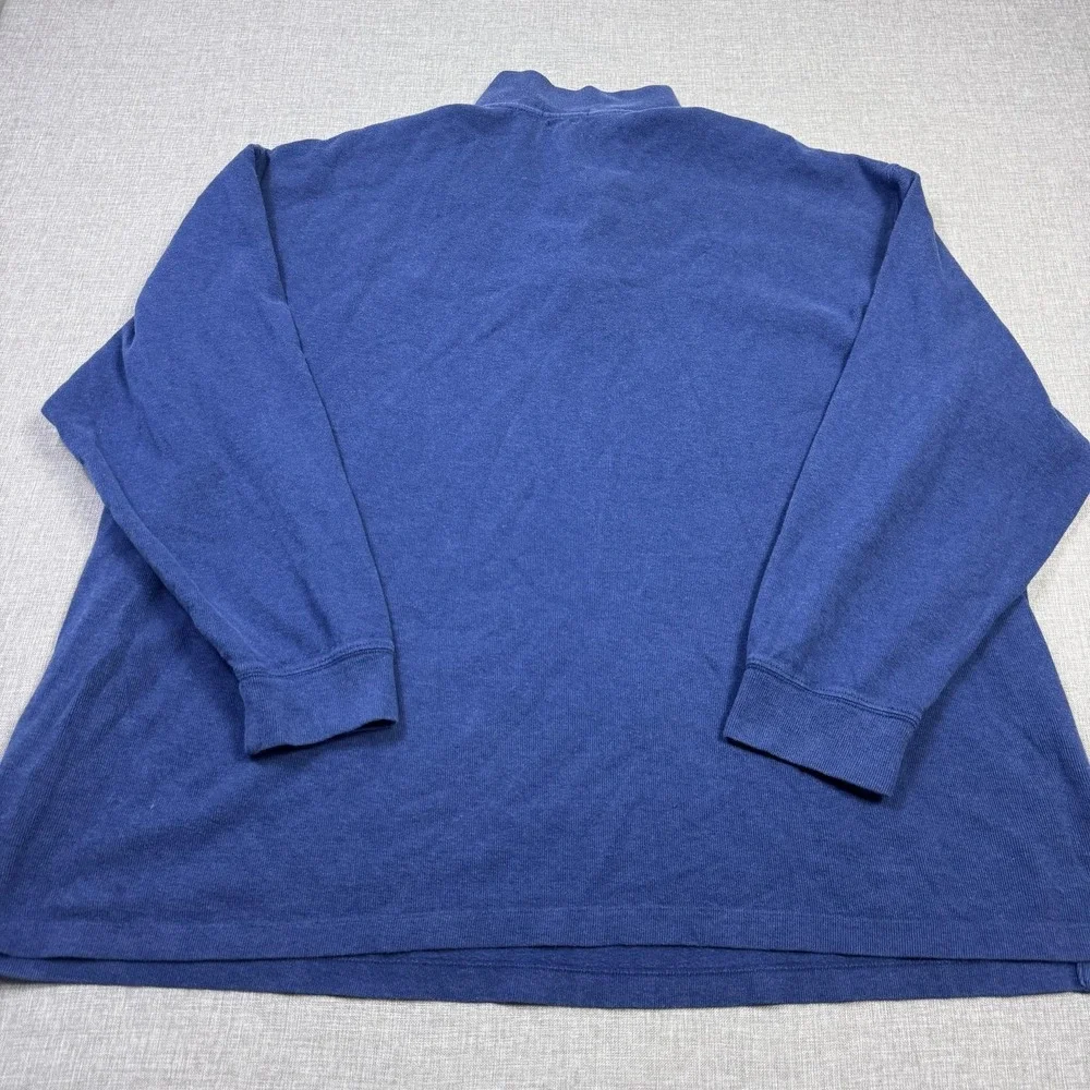 Polo Ralph Lauren Sweater Mens 3XLT Blue‎ 1/4 Zip Flesh Pony Heavyweight
